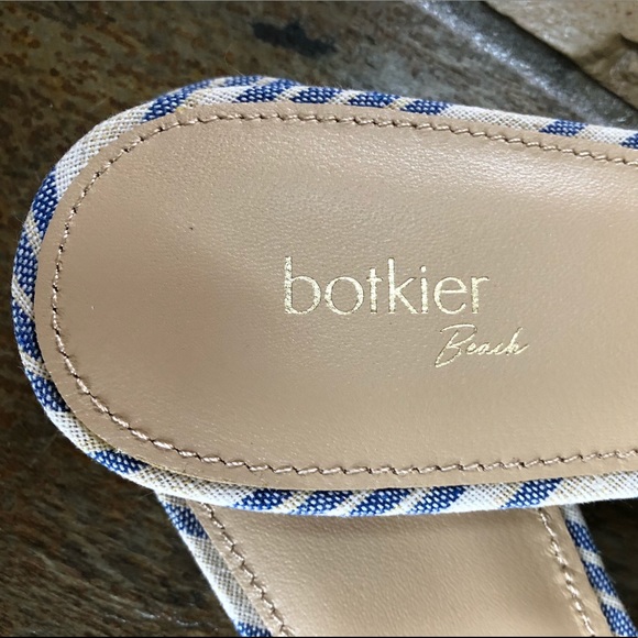 🍃💕NIB Botkier New York Striped Beach Bow Slides - Picture 5 of 12